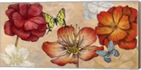 Flowers and Butterflies (Neutral) Fine Art Print