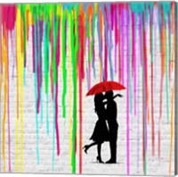 Romance in the Rain (detail) Fine Art Print