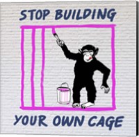 Chimp in Cage Fine Art Print