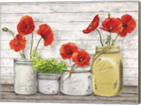 Poppies in Mason Jars (detail) Fine Art Print