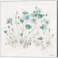 Wildflowers II Turquoise Fine Art Print