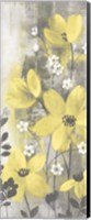 Floral Symphony Yellow Gray Crop I Fine Art Print