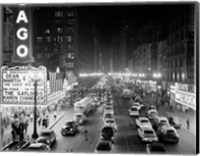 1950s 1953 Night Scene Of Chicago State Street Fine Art Print