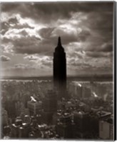1930s 1940s Empire State Building Silhouetted In Nyc Fine Art Print