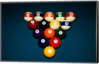 Billiard Balls Racked Up On Pool Table Fine Art Print