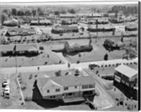 1950s 1960s Aerial View Of Suburban Housing Fine Art Print