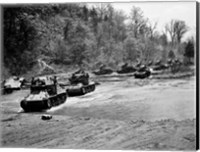 1940s World War Ii 12 Us Army Armored Tanks Fine Art Print