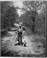 1950s Boy With Beagle Puppy Fine Art Print