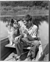 1930s Boy And Collie Dog Fine Art Print
