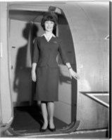 1960s Smiling Stewardess Standing In Doorway Fine Art Print