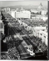 1940s 1950s Aerial View Tournament Of Roses Parade? Fine Art Print