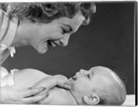 1950s Close-Up Profile Of Smiling Mother L Fine Art Print