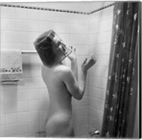1930s Nude Woman In Shower Fine Art Print