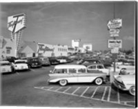 1950s Shopping Center Parking Lot Fine Art Print