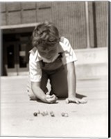 1950s Smiling Boy On School Yard Ground Playing Fine Art Print