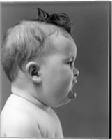 1940s 1950s Profile Of Baby Head With Mouth Open Fine Art Print