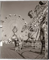 1960s Teens Looking At Amusement Rides Fine Art Print