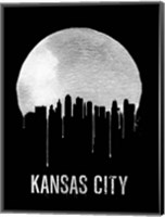 Kansas City Skyline Black Fine Art Print