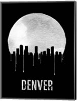 Denver Skyline Black Fine Art Print