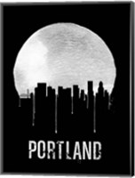 Portland Skyline Black Fine Art Print