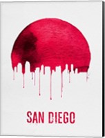 San Diego Skyline Red Fine Art Print