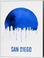 San Diego Skyline Blue Fine Art Print