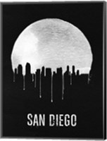 San Diego Skyline Black Fine Art Print