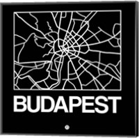 Black Map of Budapest Fine Art Print