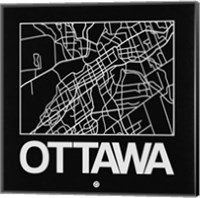 Black Map of Ottawa Fine Art Print