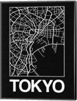 Black Map of Tokyo Fine Art Print