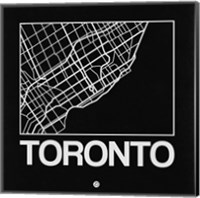 Black Map of Toronto Fine Art Print