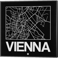 Black Map of Vienna Fine Art Print