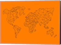 World Map Orange 2 Fine Art Print