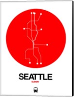 Seattle Red Subway Map Fine Art Print