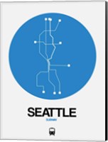 Seattle Blue Subway Map Fine Art Print