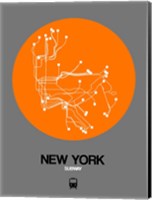 New York Orange Subway Map Fine Art Print