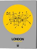 London Yellow Subway Map Fine Art Print