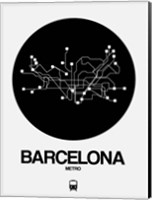 Barcelona Black Subway Map Fine Art Print