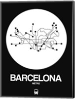 Barcelona White Subway Map Fine Art Print