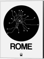 Rome Black Subway Map Fine Art Print