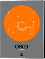 Oslo Orange Subway Map Fine Art Print