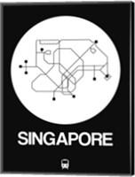 Singapore White Subway Map Fine Art Print
