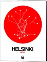 Helsinki Red Subway Map Fine Art Print