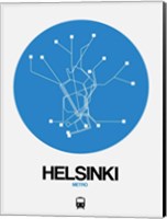 Helsinki Blue Subway Map Fine Art Print