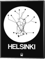Helsinki White Subway Map Fine Art Print
