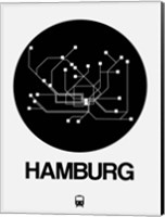 Hamburg Black Subway Map Fine Art Print