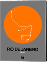 Rio De Janeiro Orange Subway Map Fine Art Print