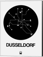 Dusseldorf Black Subway Map Fine Art Print