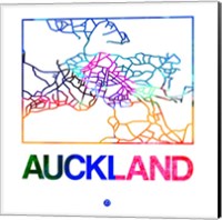 Auckland Watercolor Street Map Fine Art Print