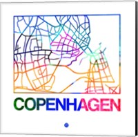 Copenhagen Watercolor Street Map Fine Art Print